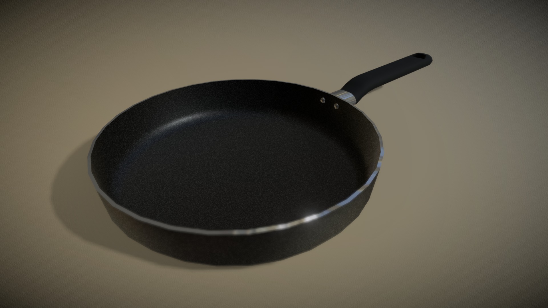 3D model Frying Pan Ø28cm - This is a 3D model of the Frying Pan Ø28cm. The 3D model is about a black pan on a white surface.