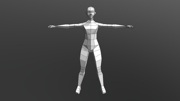 Low Poly Female Model - Rigged 3D Model