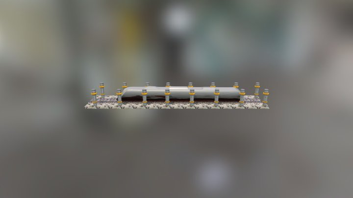 Train & Columns 3D Model