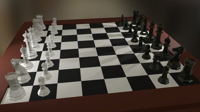 Low Poly Chess Board 3D Model