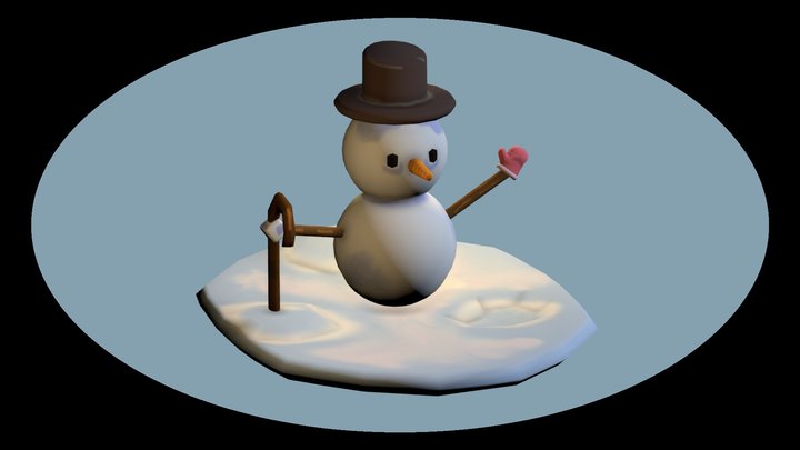 A Jolly Snowman 3D Model