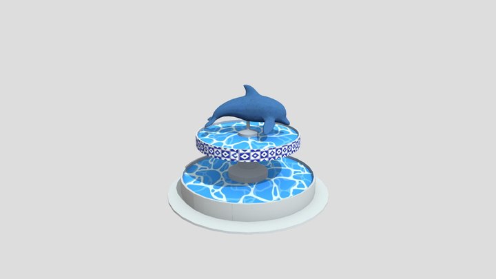 The Blue Dolphin water Fountain 3D Model