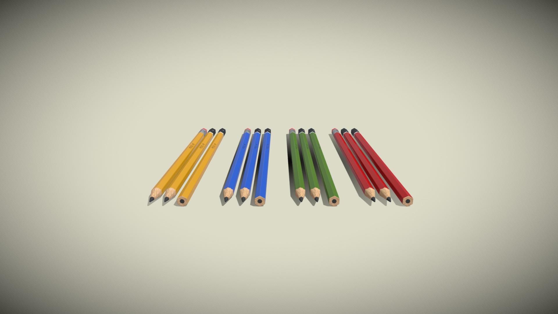 3D model Graphite Pencils 3D Model - This is a 3D model of the Graphite Pencils 3D Model. The 3D model is about a group of colorful pencils.