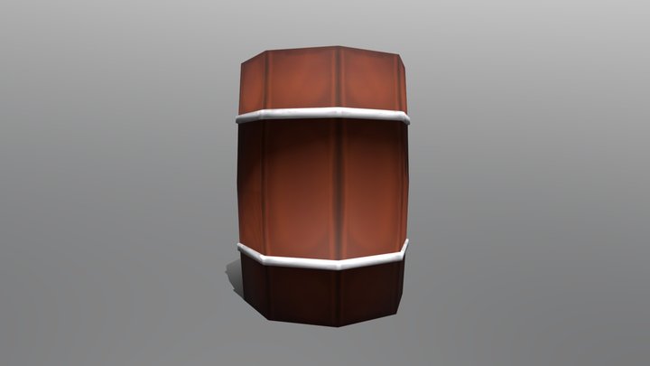 Low Poly Barrel 3D Model