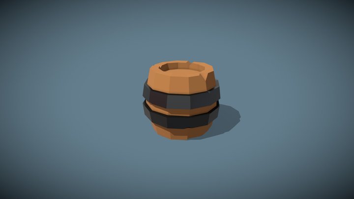 Low-Poly Barrel from: Modular Dungeon pack 3D Model