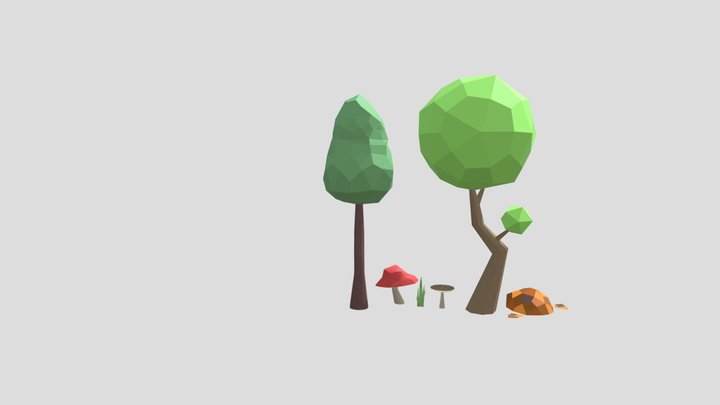 Low poly environmental assets 3D Model