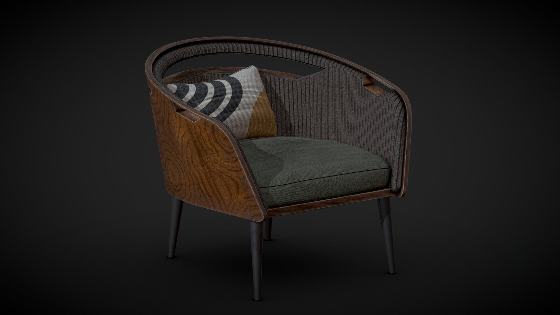 Mid-Century Modern Chair — Sketchfab embed 3D viewer