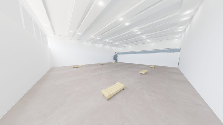 White NFT Gallery Space 3D Model
