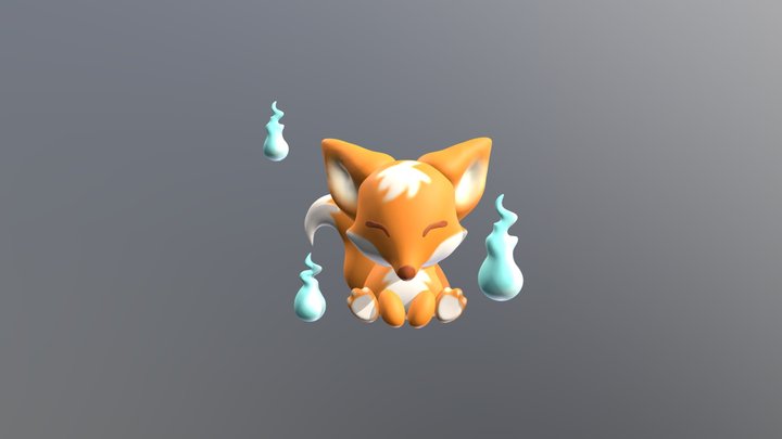 Cute kitsune fox 3D Model