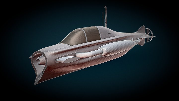 KABELJAUW /// WATER POWERED SUBMARINE 3D Model