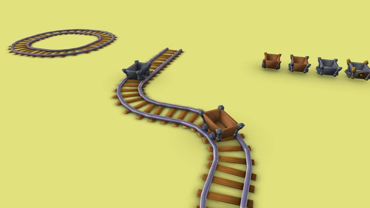 Minecarts gameready 3D Model