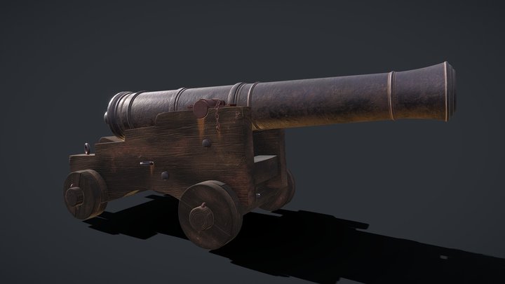 Pirate Naval Cannon 3D Model