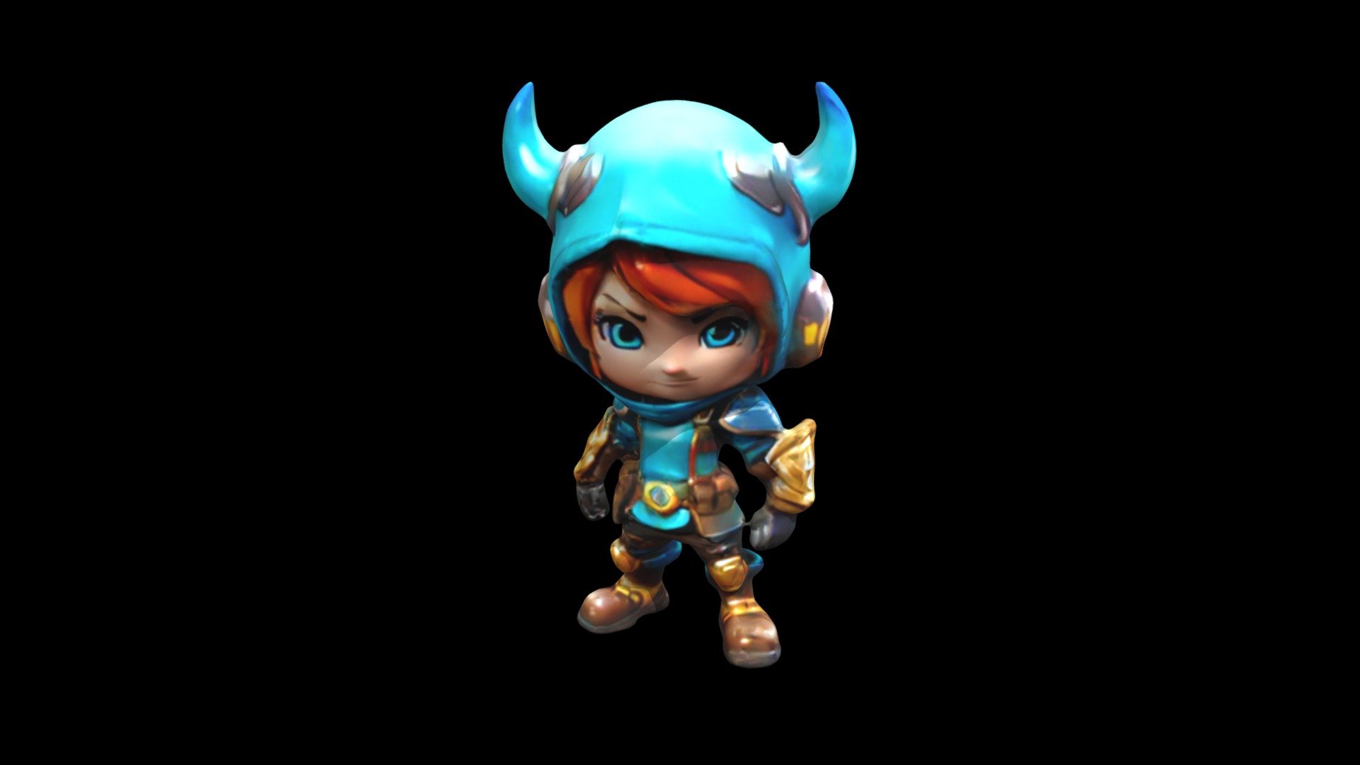 Cartoon network warrior doll with blue helmet an - Download Free 3D ...