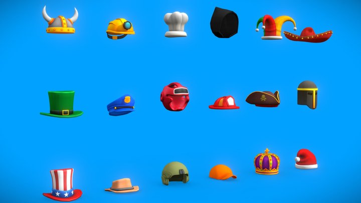 3D Props - Stylized Hats Pack 3D Model