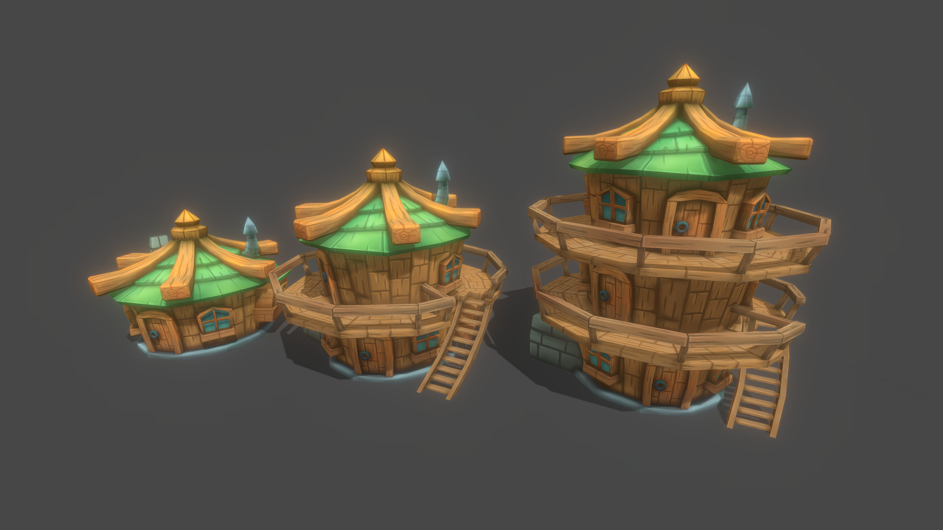 3D model Fantasy Villager House Lowpoly Hand Painted