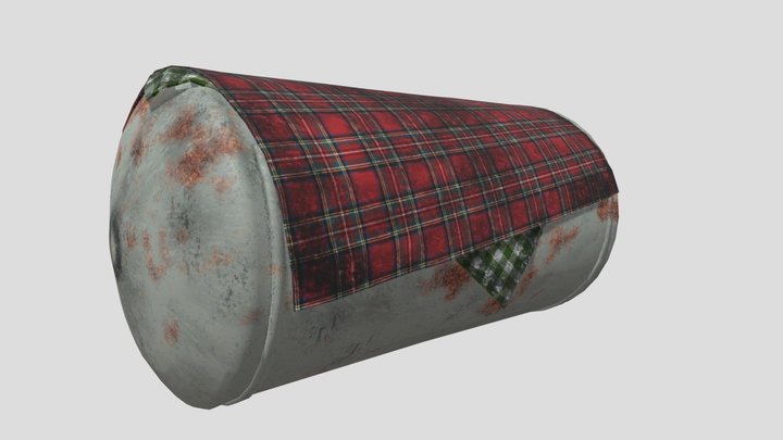 Old Boiler Covered with Dirty Blanket 3D Model