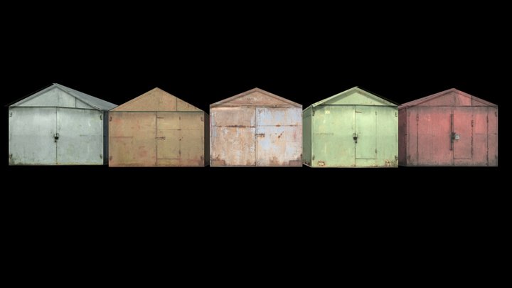 Low poly garages 3D Model