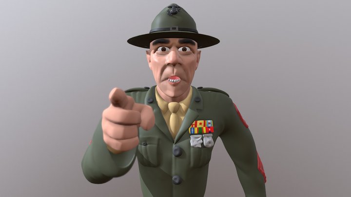 Gunnery Sergeant Hartman - Full Metal Jacket 3D Model