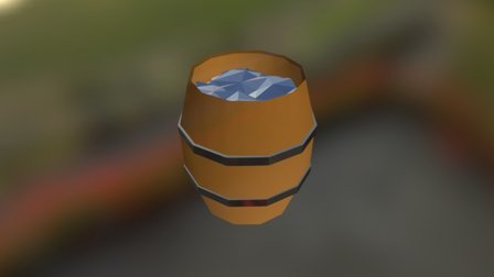 LowPoly Water Barrel 3D Model