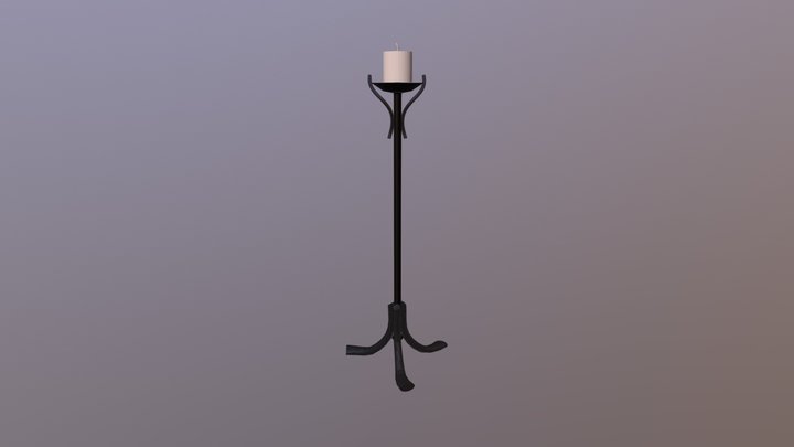 Candlestick 1 with candle 3D Model