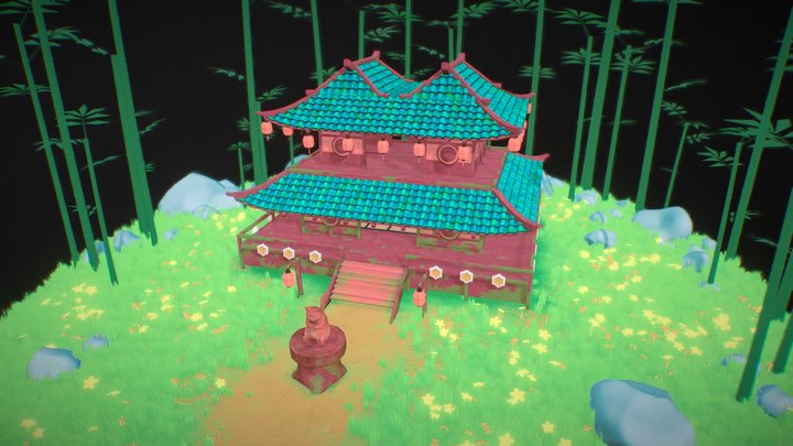 Dojo and Cat Shrine 3D Model
