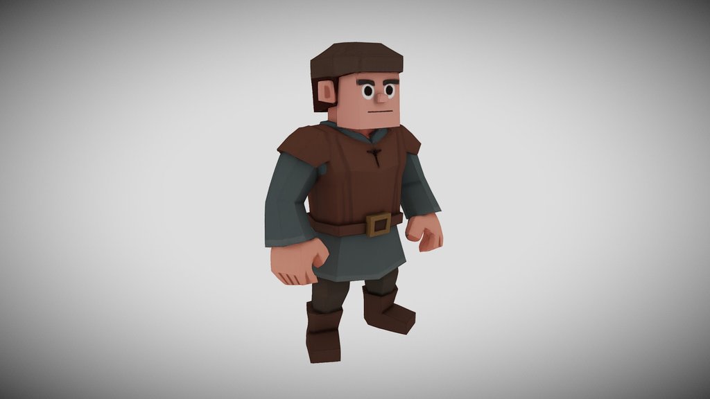 Chibi Farmer Lowpoly Handpainted