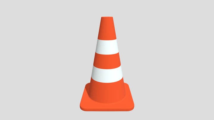 Traffic Cone Low Poly Model for Game 3D Model