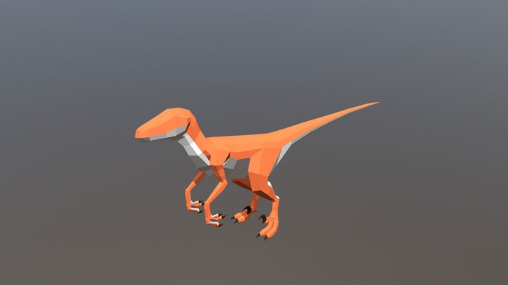 Low Poly Raptor 3D Model