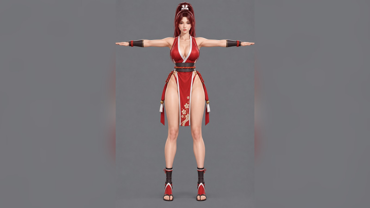 Mai Shiranui (King Of Fighters) T-Pose 3D Model