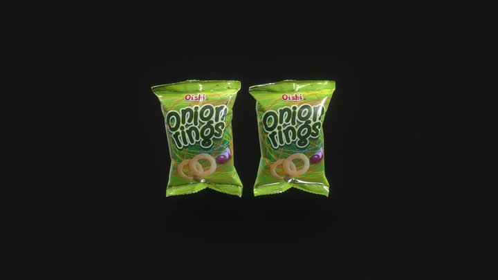 Onion Rings (low and hight poly mesh) 3D Model