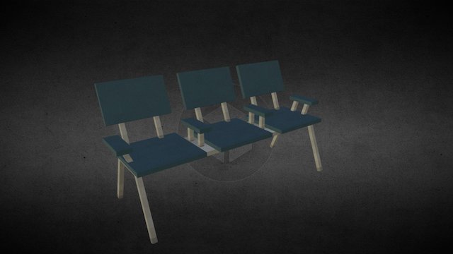 Hospital Waiting Room Chairs 3D Model