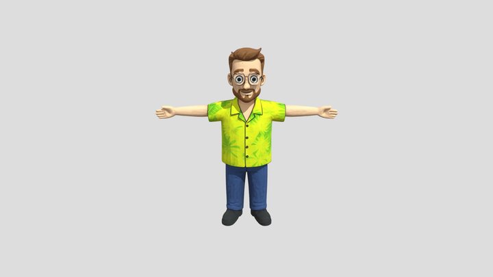Hawaiian Shirt Guy 3D Model