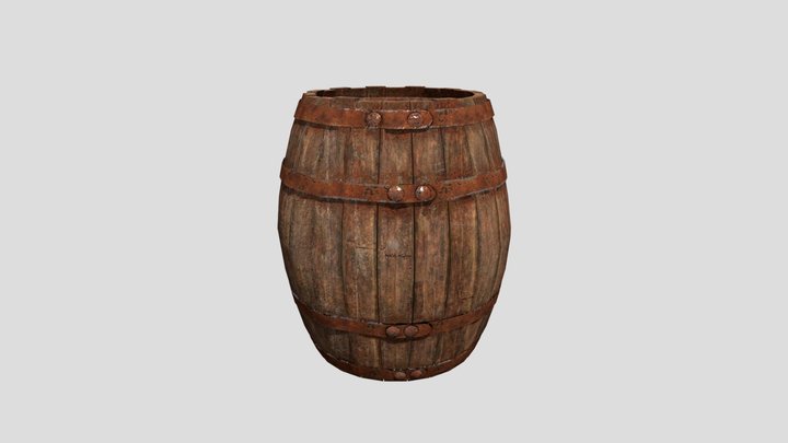 Old wooden Barrel 3D Model