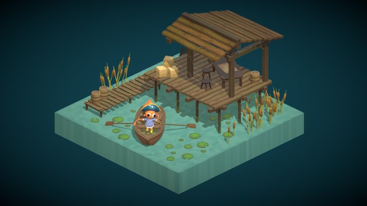 Diorama : Blooby In Swamp 3D Model
