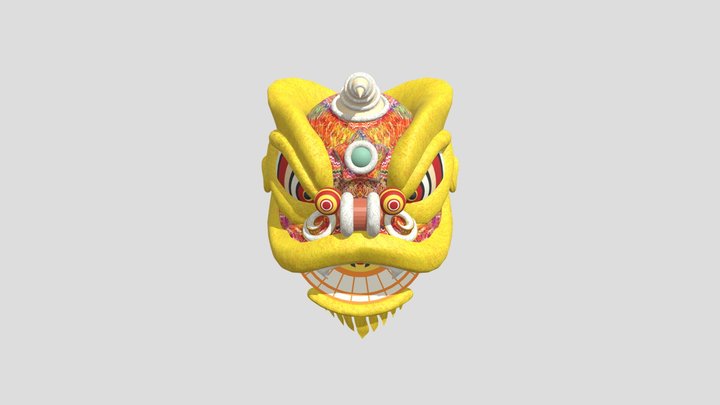 lion dance head-2 3D Model