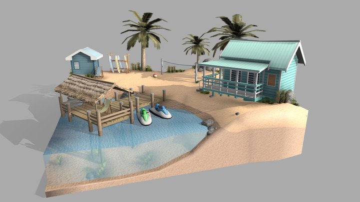 DAE - 3D1 End Assignment - Seaside Scene 3D Model