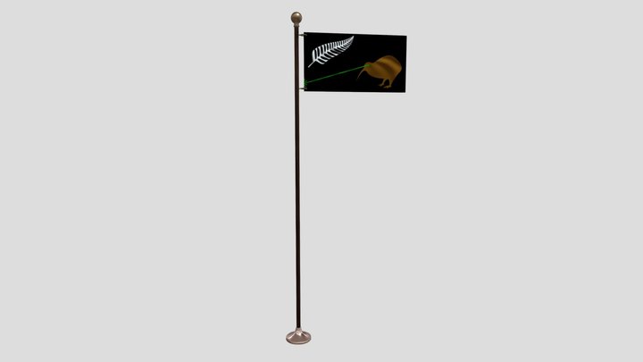Flagpole - Kiwi Laser Eyes 3D Model