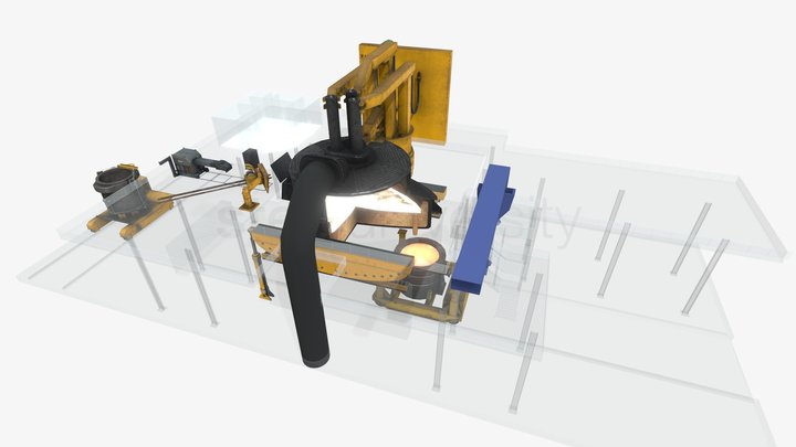 Electric Arc Furnace - Primary steelmaking 3D Model