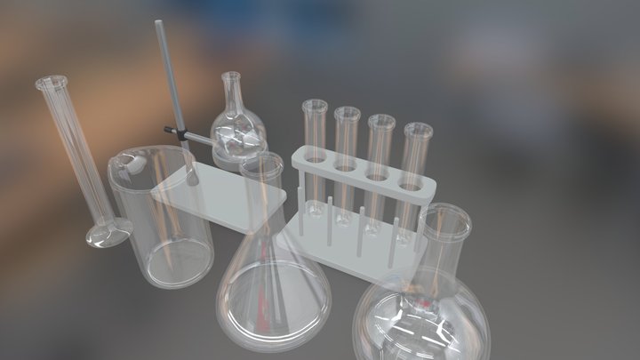 Chemistry Bottles 3D Model
