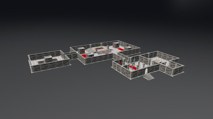 Hand painted dungeon tiles 3D Model
