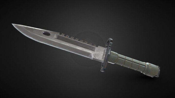 M9 Military Survival Knife 3D Model