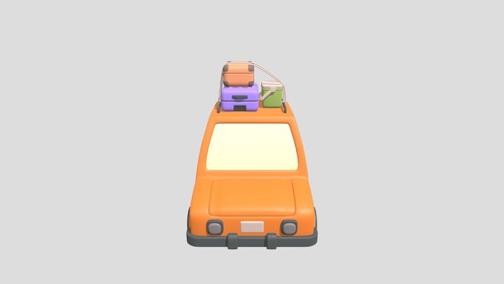 Travelling Car With Carry on Luggage 3D Model