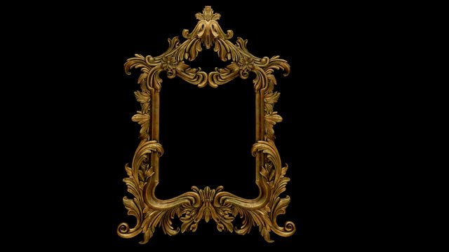 Old Brass Ornament Mirror 3D Model