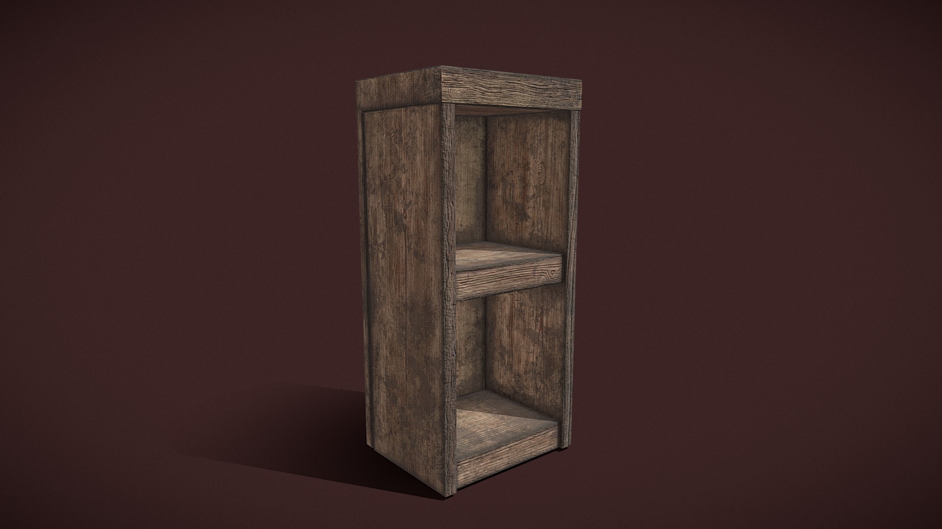 3D model Tavern Stand - This is a 3D model of the Tavern Stand. The 3D model is about a wooden box on a red background.