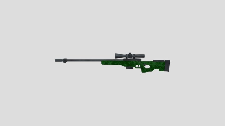 Low Poly AWM 3D Model
