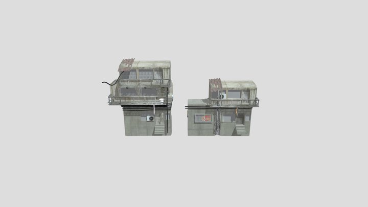 Medium-Poly Asian-styled Cyberpunk HouseTwo-Pack – Free 3D Model STL