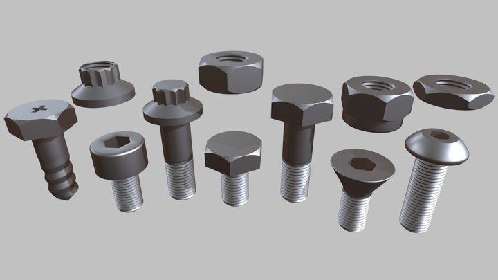 Nuts And Bolts 3D Model