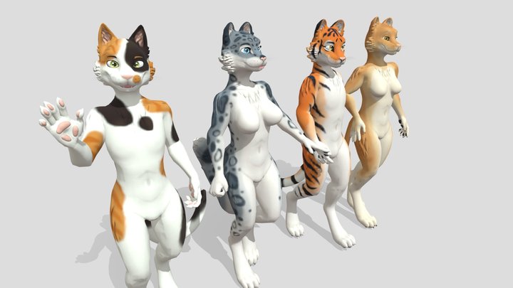 Kuda's Felines - VRChat avatar 3D Model