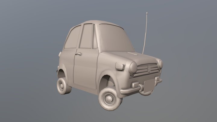 Cartoon compact car 3D Model
