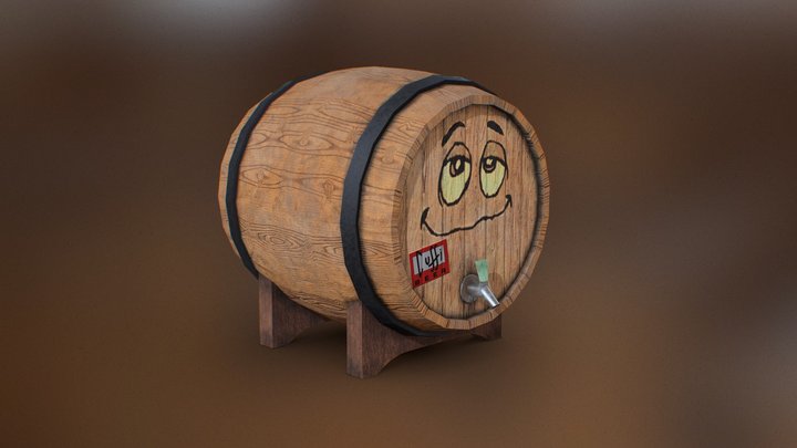 Barrel with face 3D Model